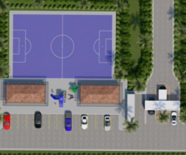Zona deportiva y parqueadero